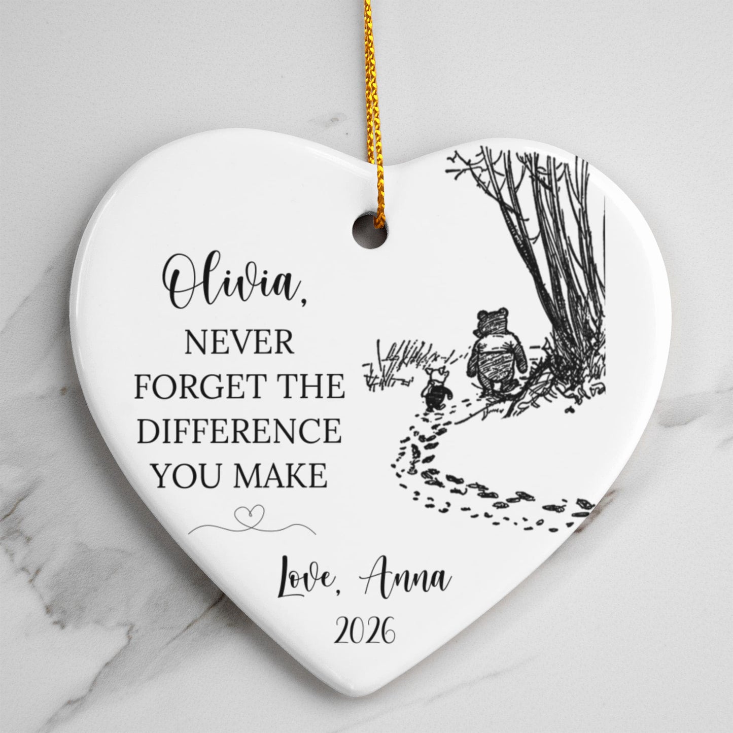 Difference Maker Heart Ornament