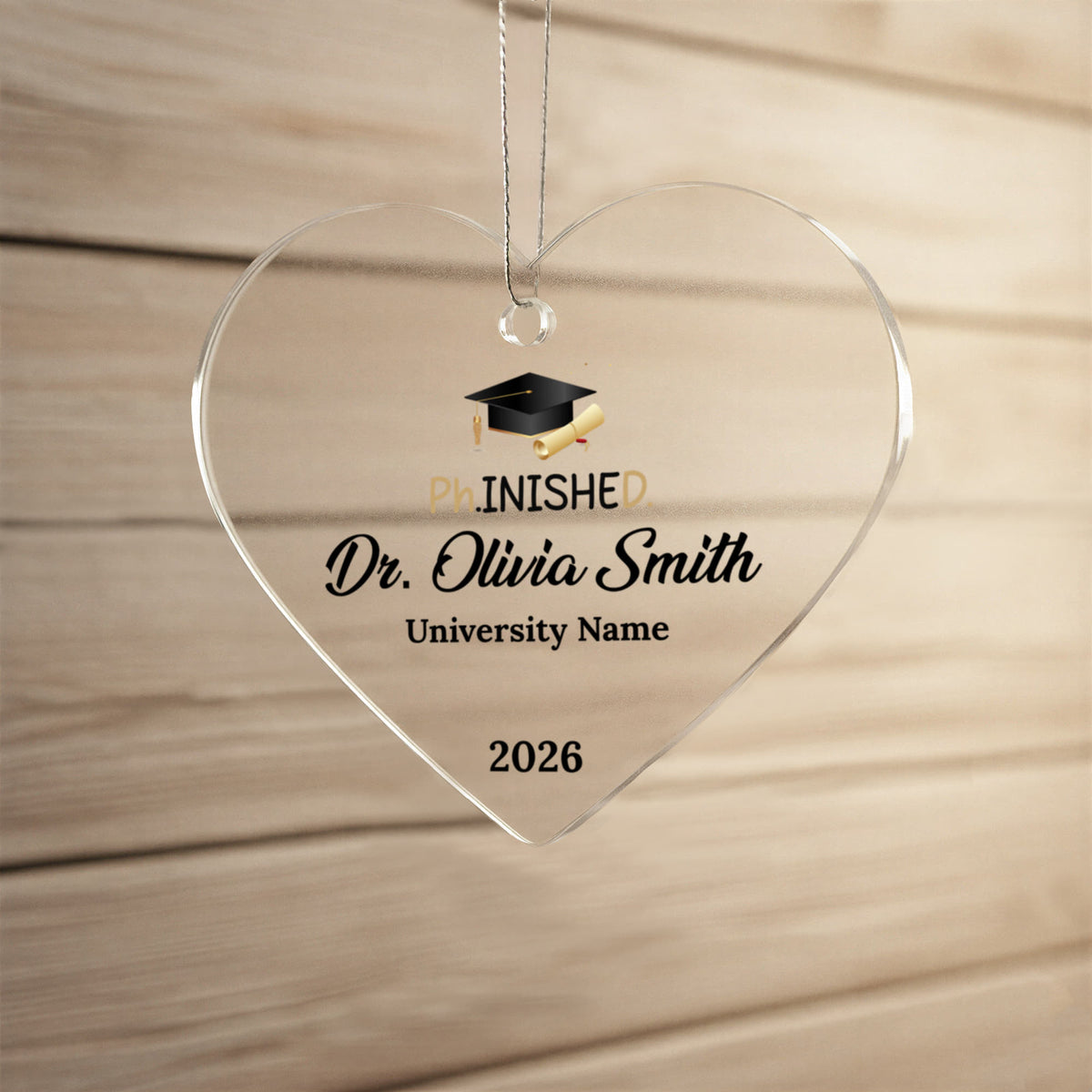 Phd Doctorate Degree Ceramic Heart Ornament