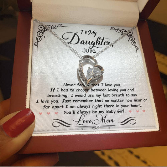 Personalized Daughter Heart Necklace Gift from Mom or Dad-[Heartfelt Family Gift]