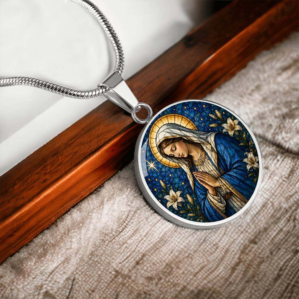 Personalized Virgin Mary Necklace