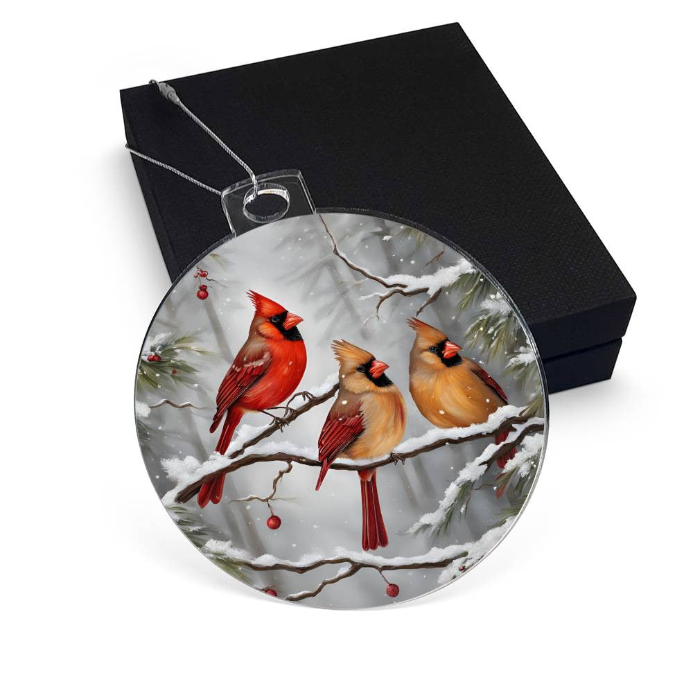 Cardinal Ornament, Print Cardinal Ornament, Christmas Tree Decorations, Acrylic Cardinal Christmas Ornament, Cardinal Christmas Ornament-[Heartfelt Family Gift]