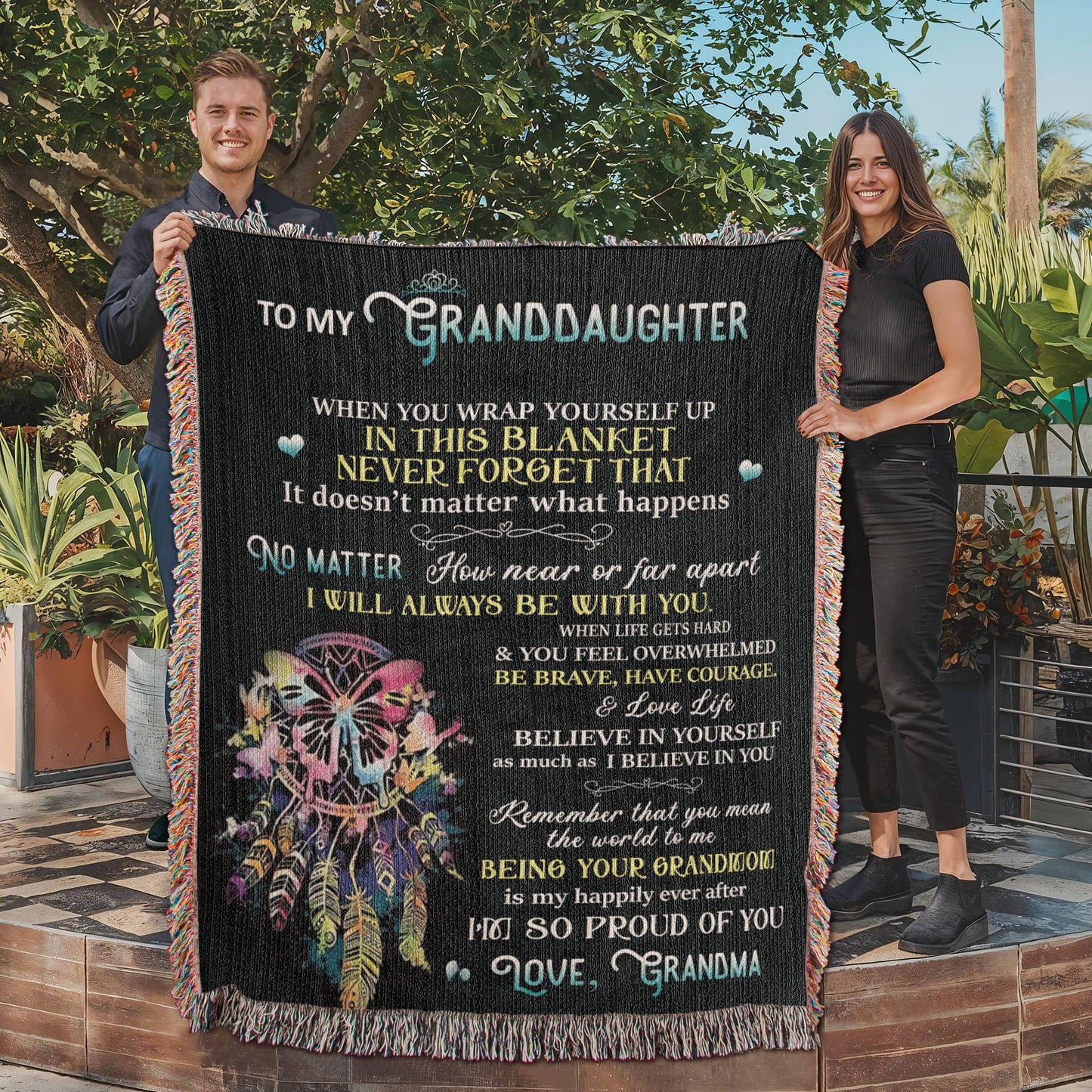 Granddaughter Woven Blanket-[Heartfelt Family Gift]