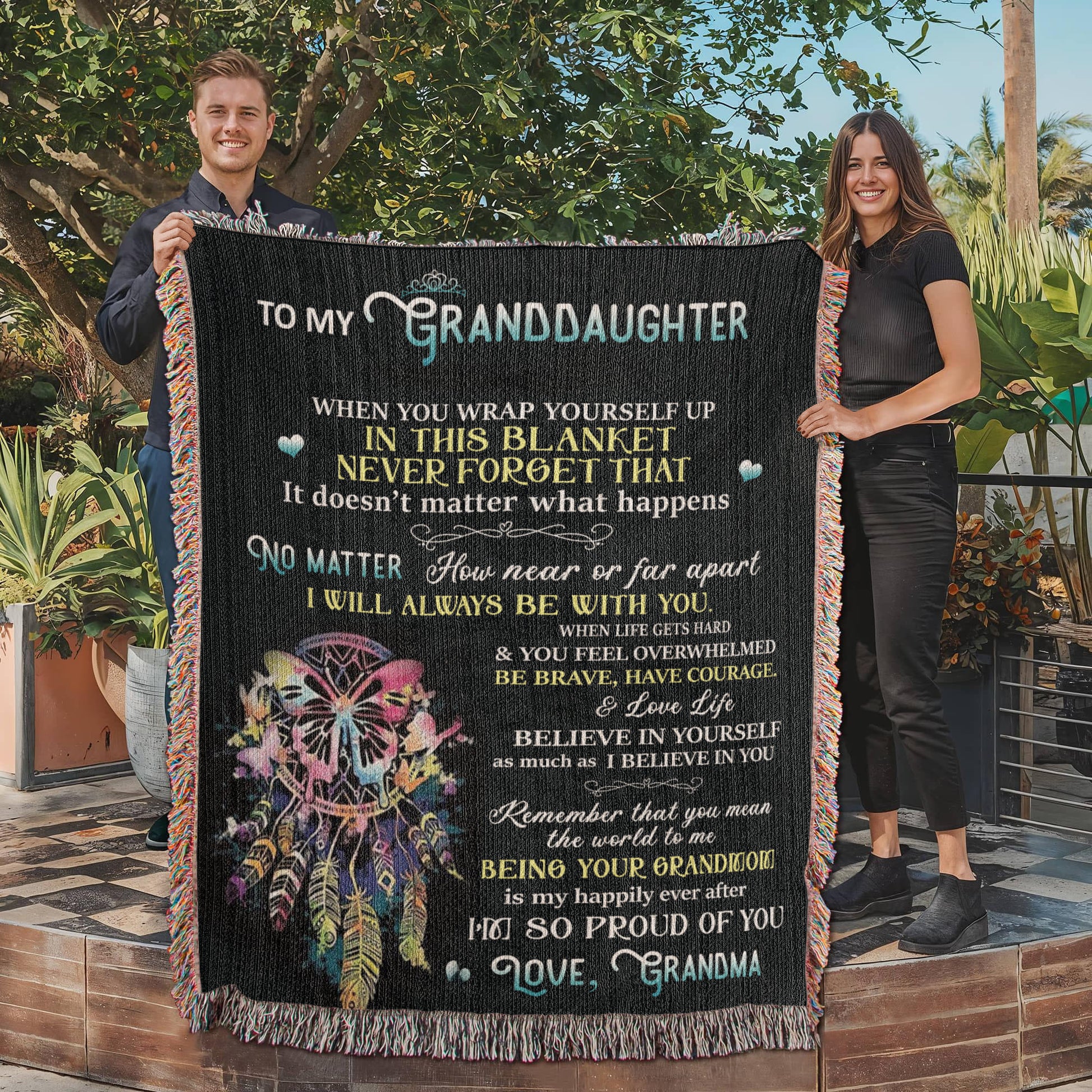 Granddaughter Woven Blanket-[Heartfelt Family Gift]