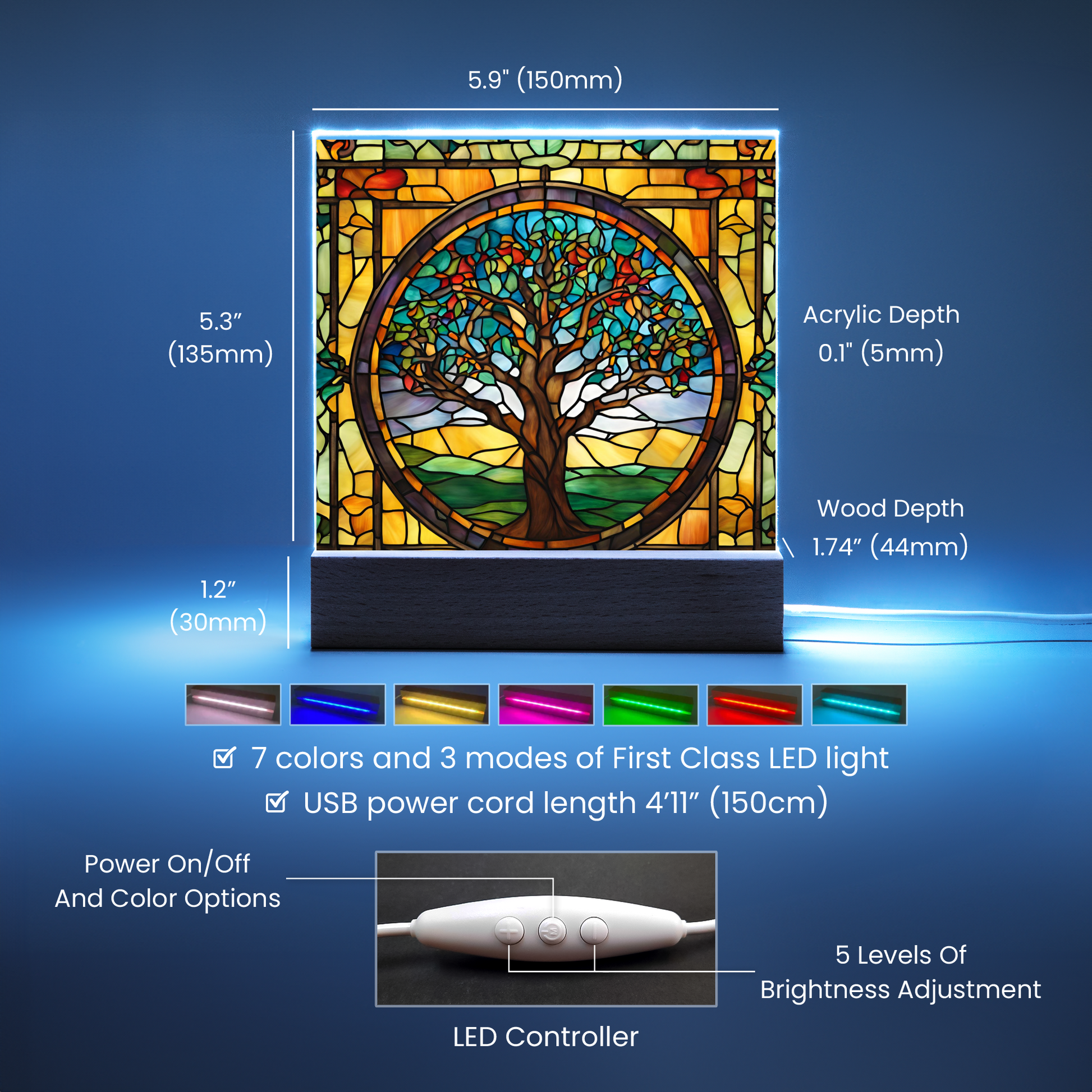 Tree of Life Acrylic Square Plaque-[Heartfelt Family Gift]
