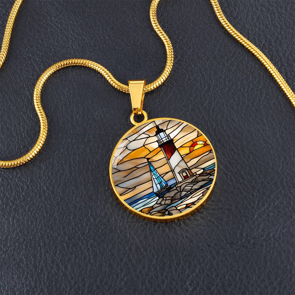 Personalized Lighthouse Pendant Necklace