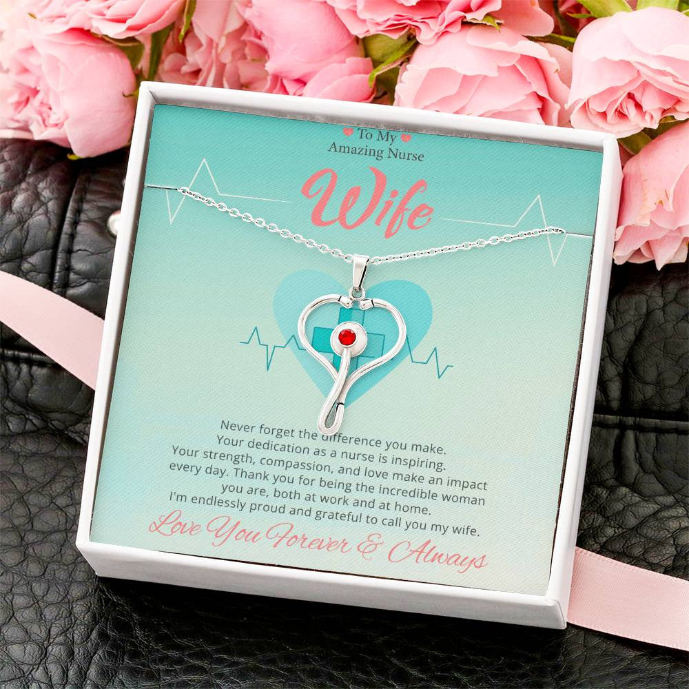 Nurse Wife Stethoscope Necklace Gift-[Heartfelt Family Gift]
