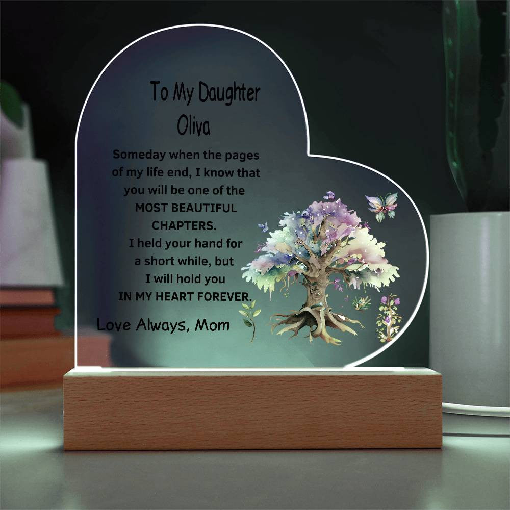 To My Daughter Personalized LED  Heart Plaque-[Heartfelt Family Gift]