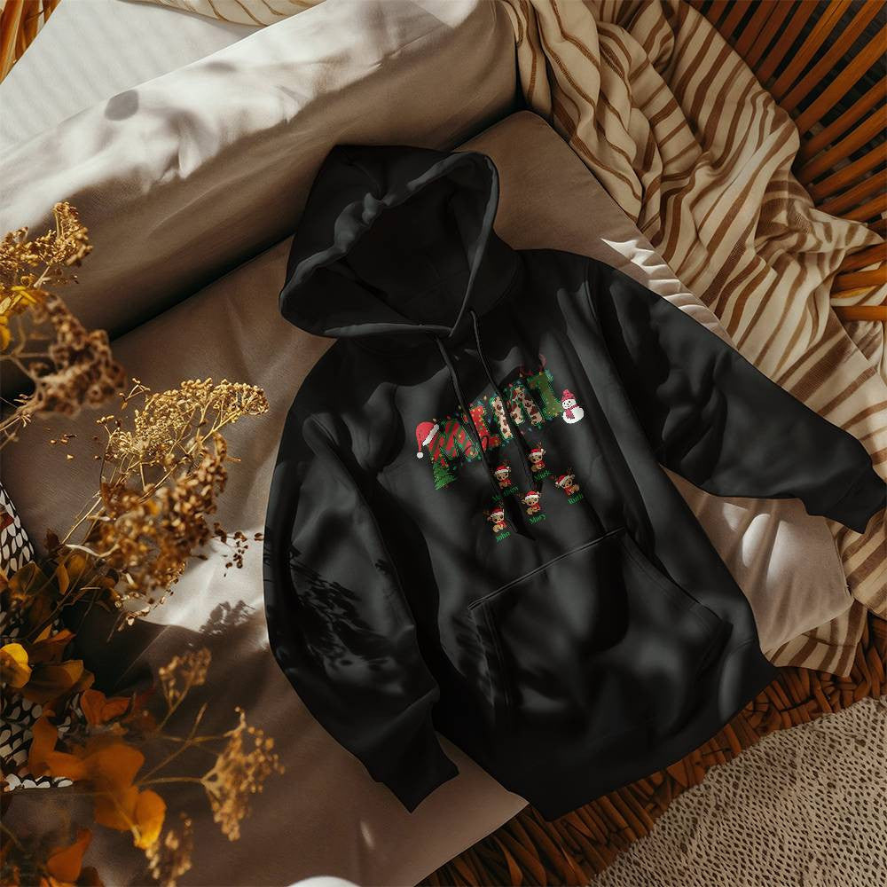 Personalized Mimi Claus Hooded Sweatshirt in Black or White-[Heartfelt Family Gift]
