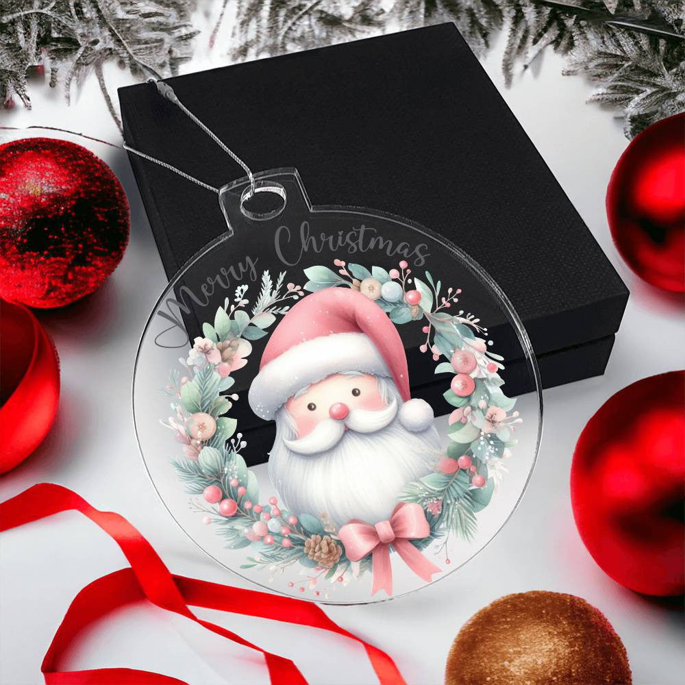 Santa Merry Christmas Acrylic Christmas Ornament-[Heartfelt Family Gift]