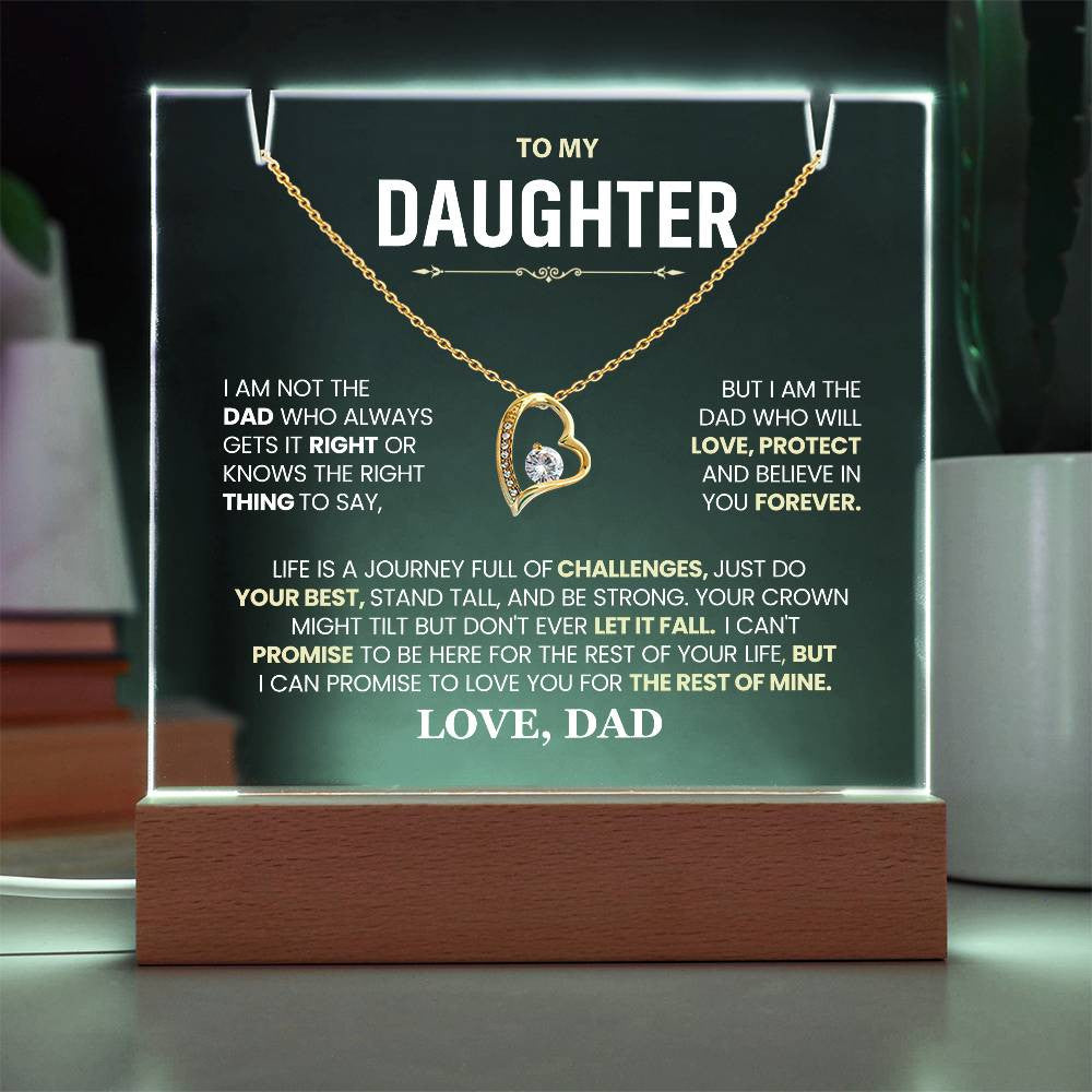 Daughter from Dad Acrylic Jewelry Holder with Necklace-[Heartfelt Family Gift]