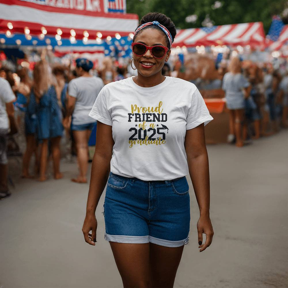 Proud Friend of a 2025 Graduate T-Shirt-[Heartfelt Family Gift]