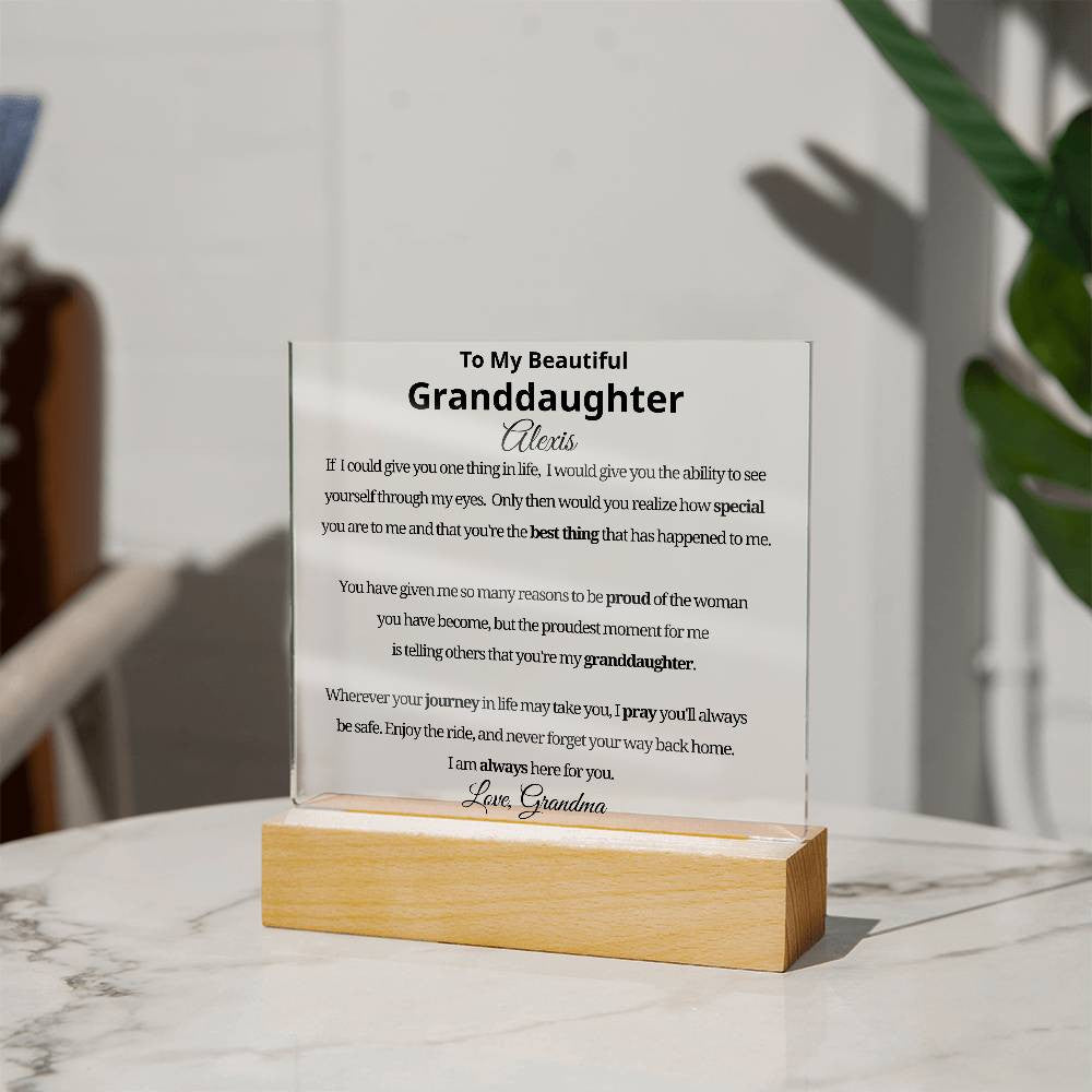 Personalized Granddaughter Plaque from Grandma or Grandpa-[Heartfelt Family Gift]
