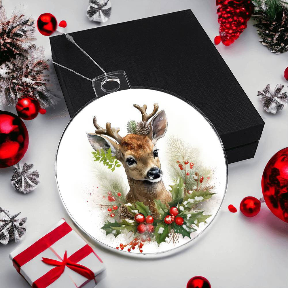 Buck Deer Acrylic Christmas Ornament-[Heartfelt Family Gift]