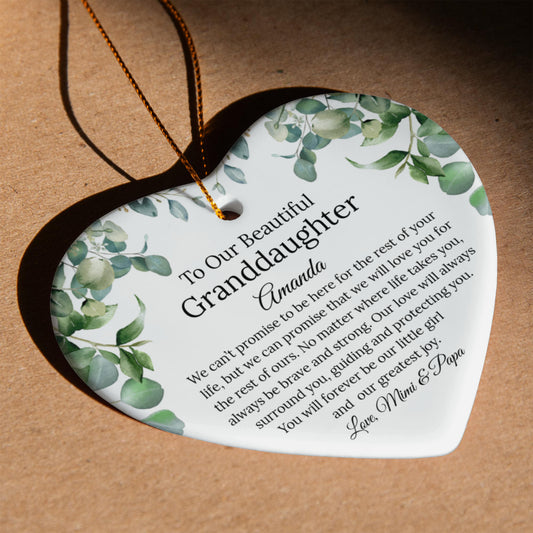 Granddaughter Ceramic Heart Ornament