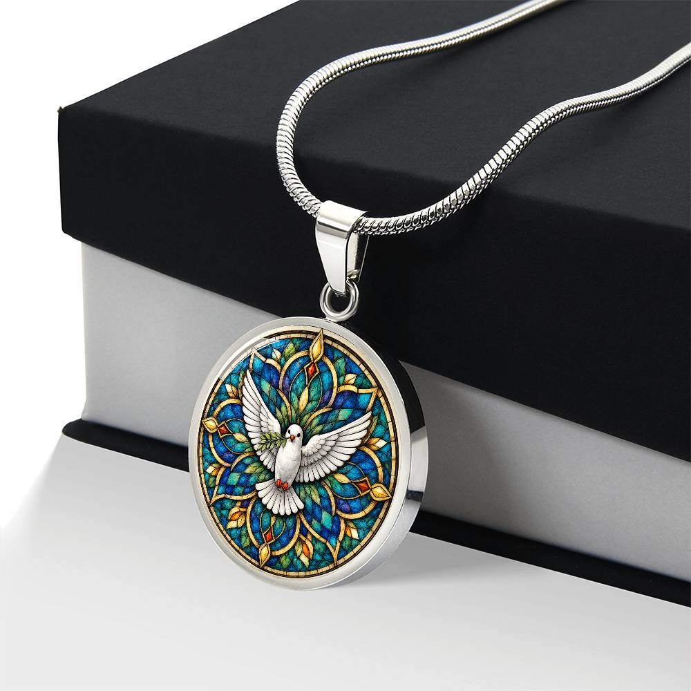Dove Holy Cross Necklace, Personalized Spiritual Pendant, Memorial Jewelry, Religious Faith Gifts