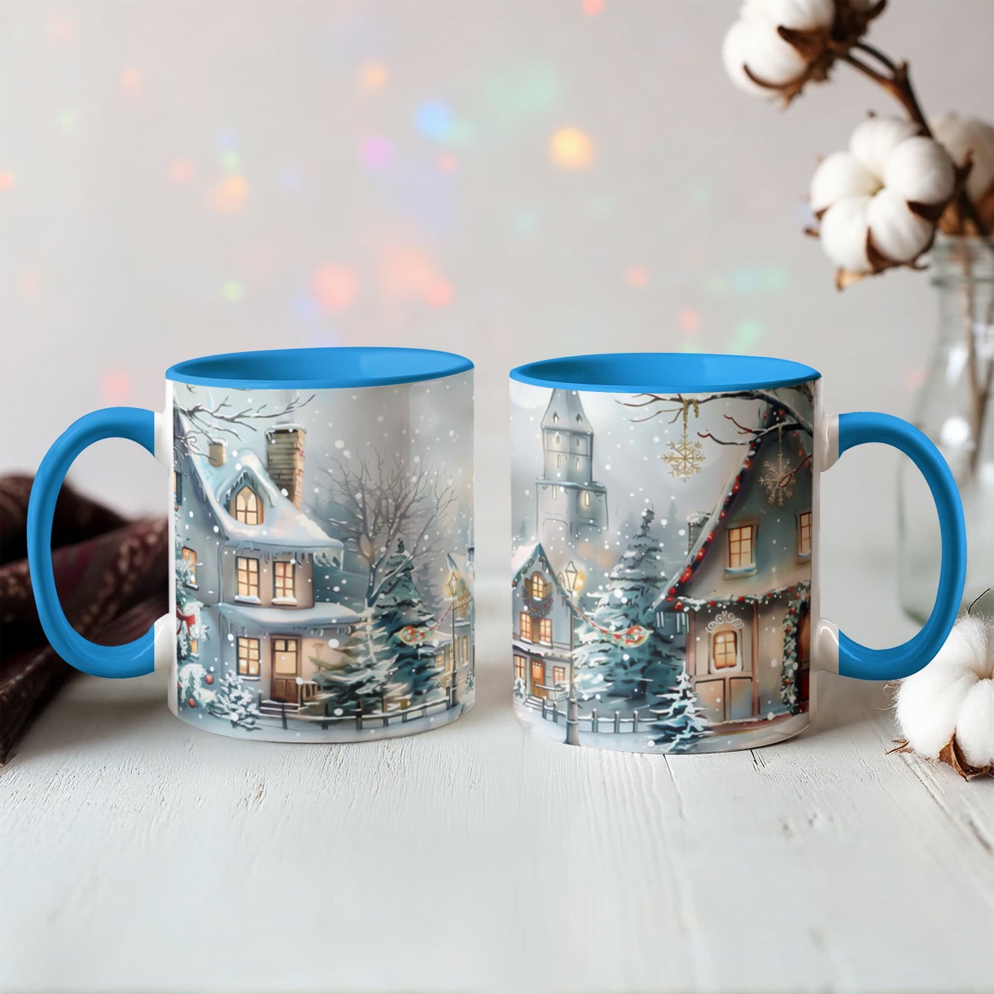 Christmas Winter Wonderland Color Accent Mugs