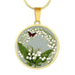 May Birth flower Necklace with butterfly and Lily of the valley-[Heartfelt Family Gift]