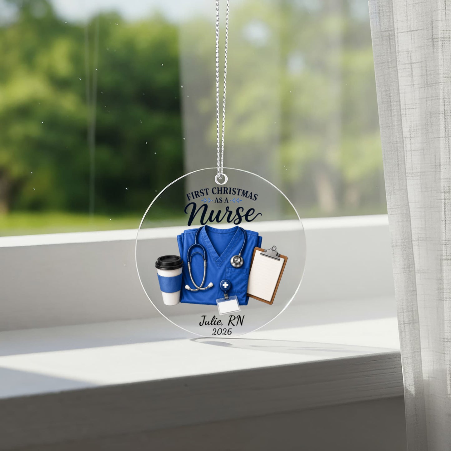 Personalized Nurse Ornament, First Christmas Gift, RN Acrylic Keepsake, New Nurse 2026, Nurse Graduation Gift