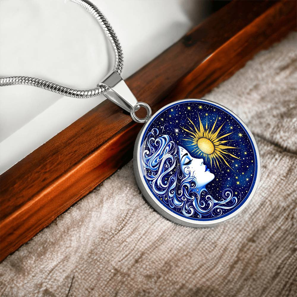 Celestial Sun and Moon Pendant Necklace-[Heartfelt Family Gift]