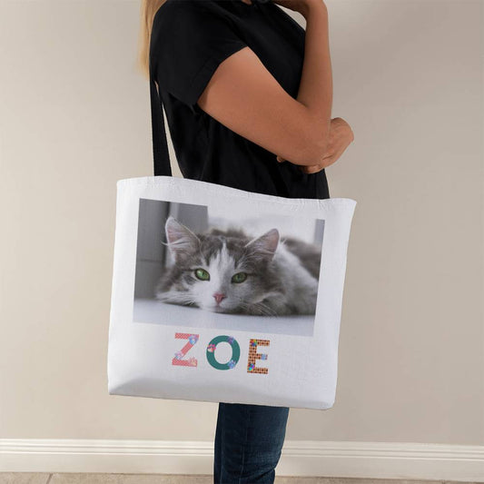 Personalized Cat Photo Name Tote Bag-[Heartfelt Family Gift]