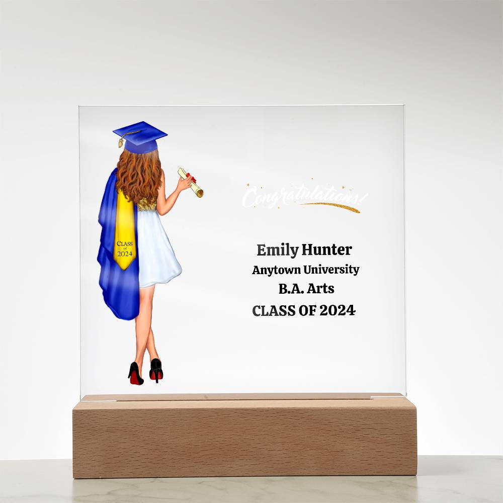Graduation Acrylic Square Plaque-[Heartfelt Family Gift]