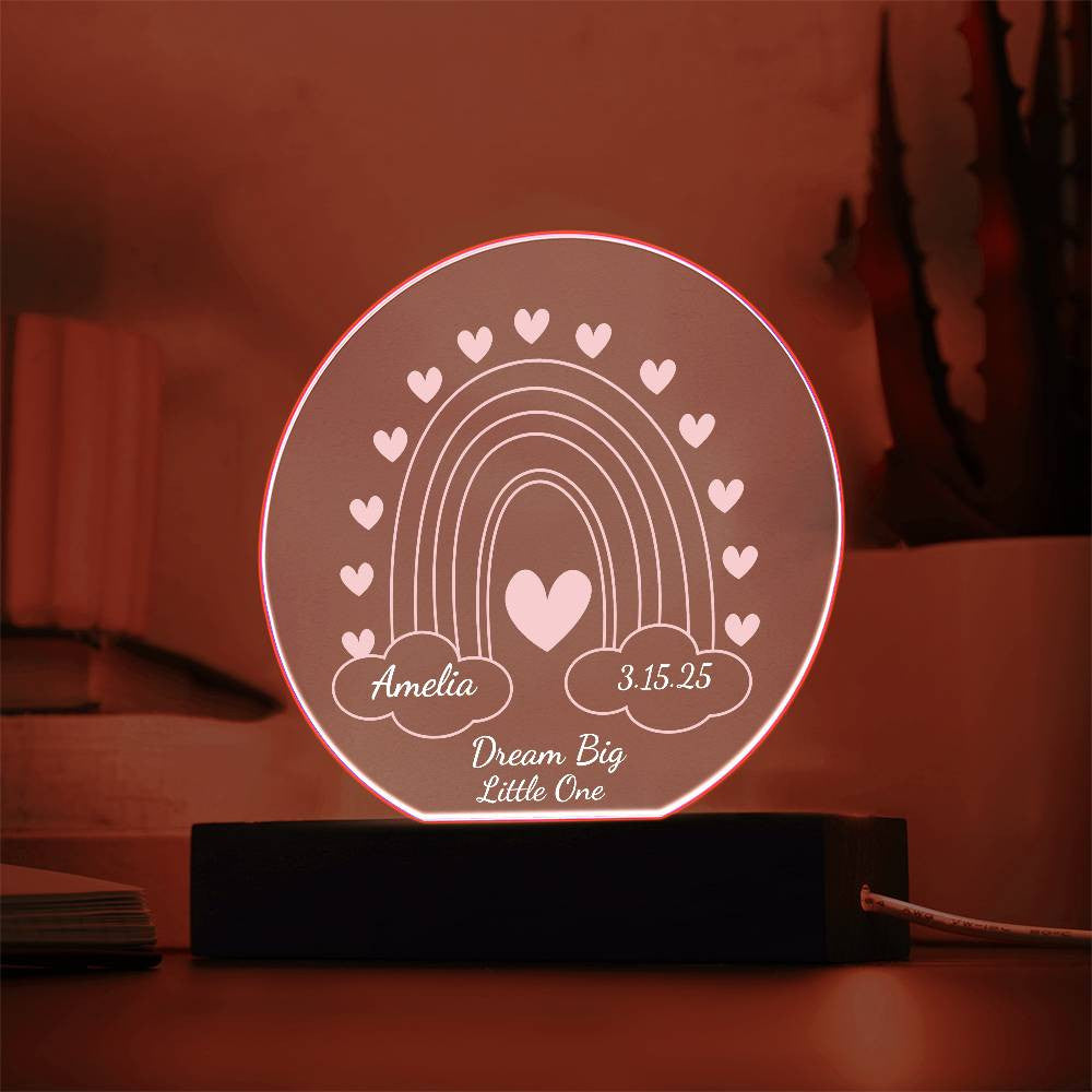 Rainbow Baby  Name Night light-[Heartfelt Family Gift]