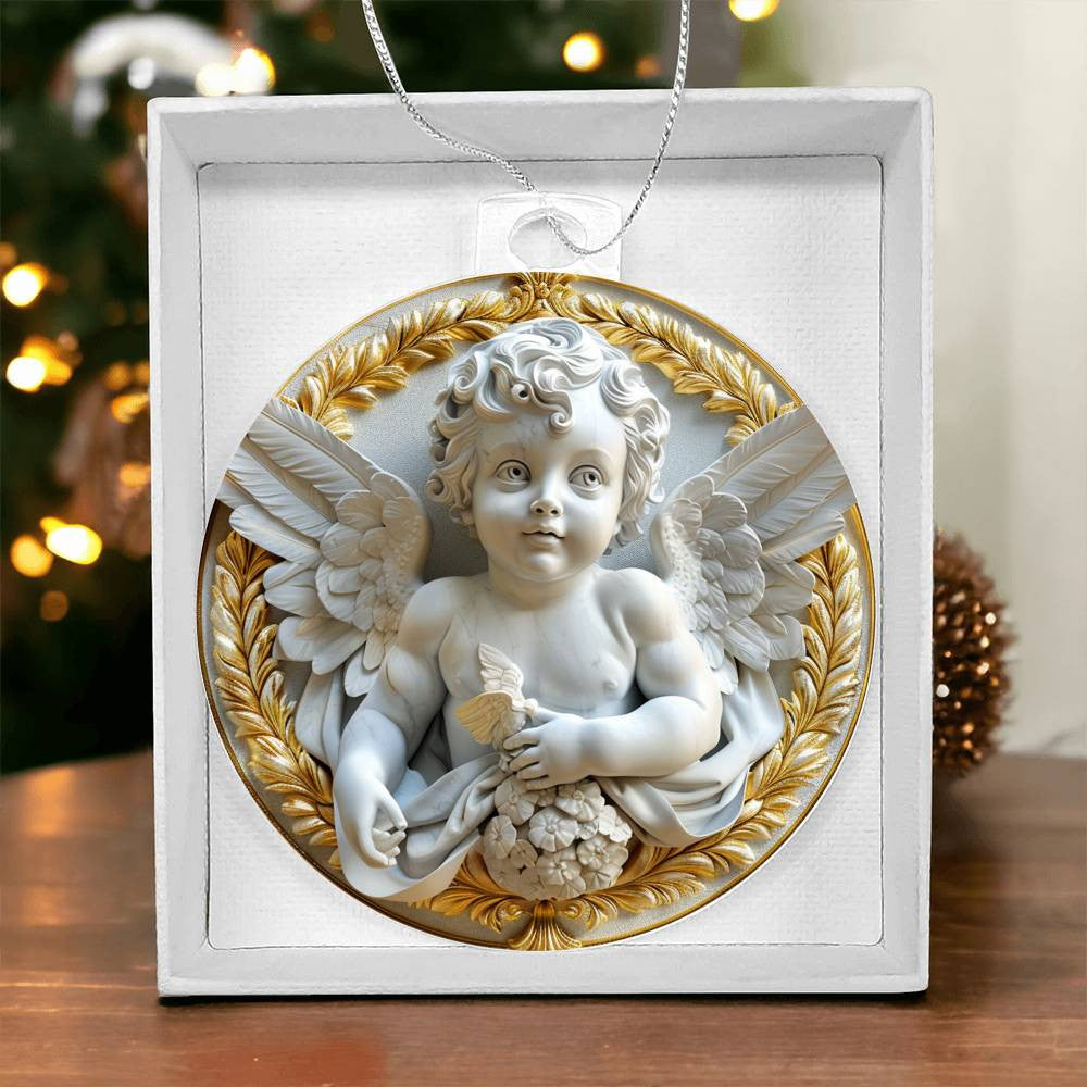Cherub  Acrylic Christmas Ornament-[Heartfelt Family Gift]