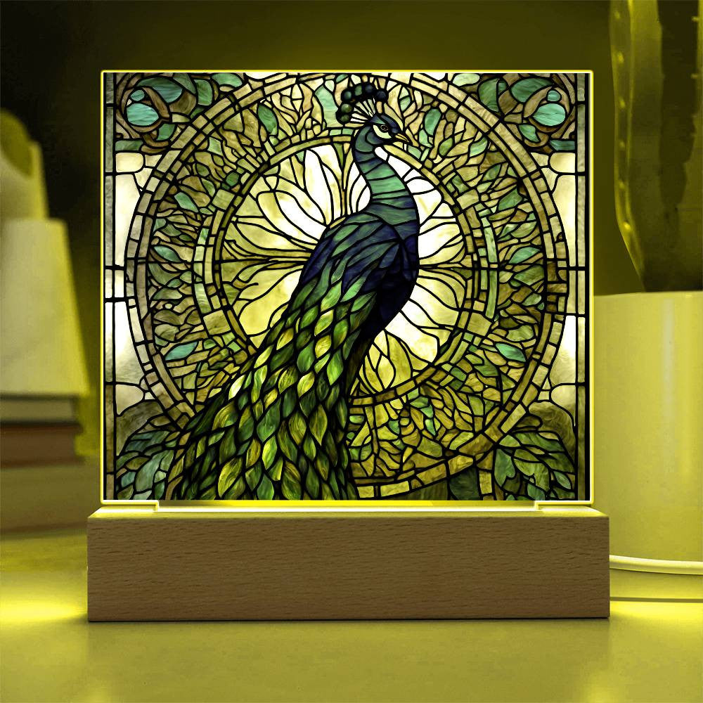 Peacock LED Acrylic Plaque-[Heartfelt Family Gift]