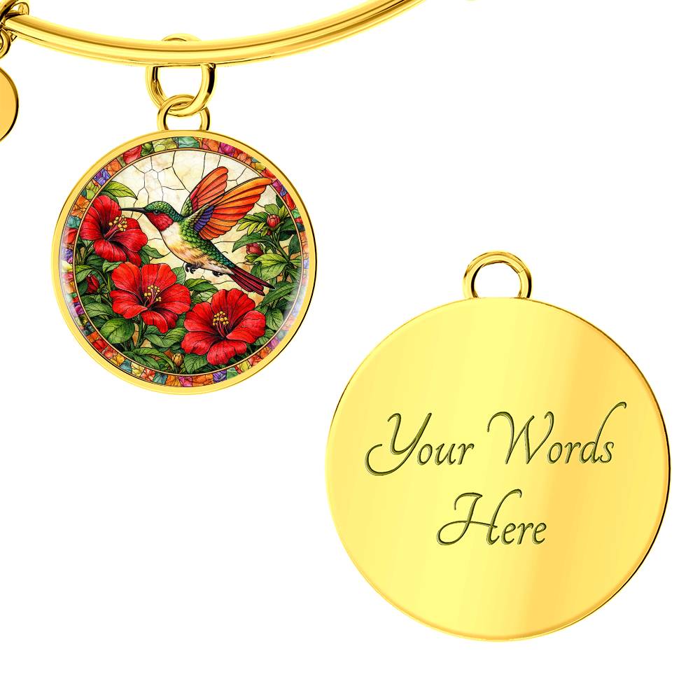Hummingbird Necklace, Personalized Engraved Jewelry