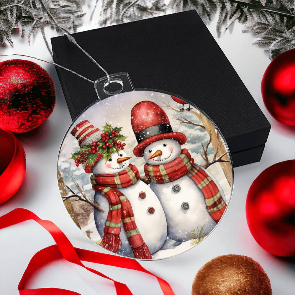 Snowman Acrylic Christmas Ornament-[Heartfelt Family Gift]