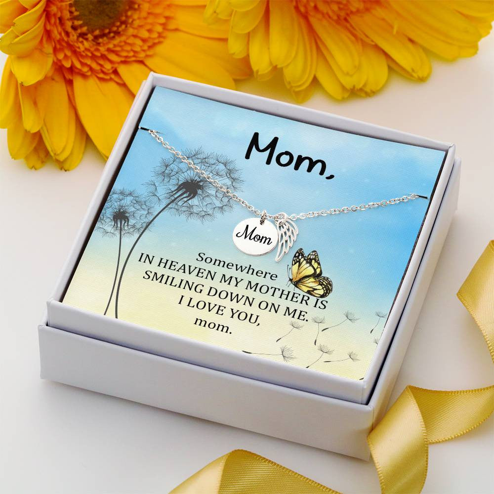Somewhere in heaven(1) Mom Memorial Necklace-[Heartfelt Family Gift]