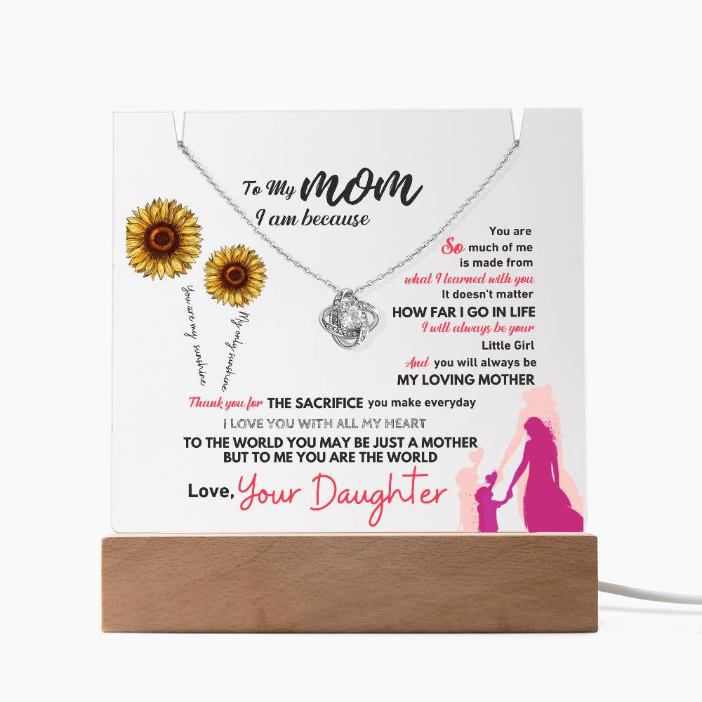 Mom Acrylic Love Knot Necklace Gift Set-[Heartfelt Family Gift]