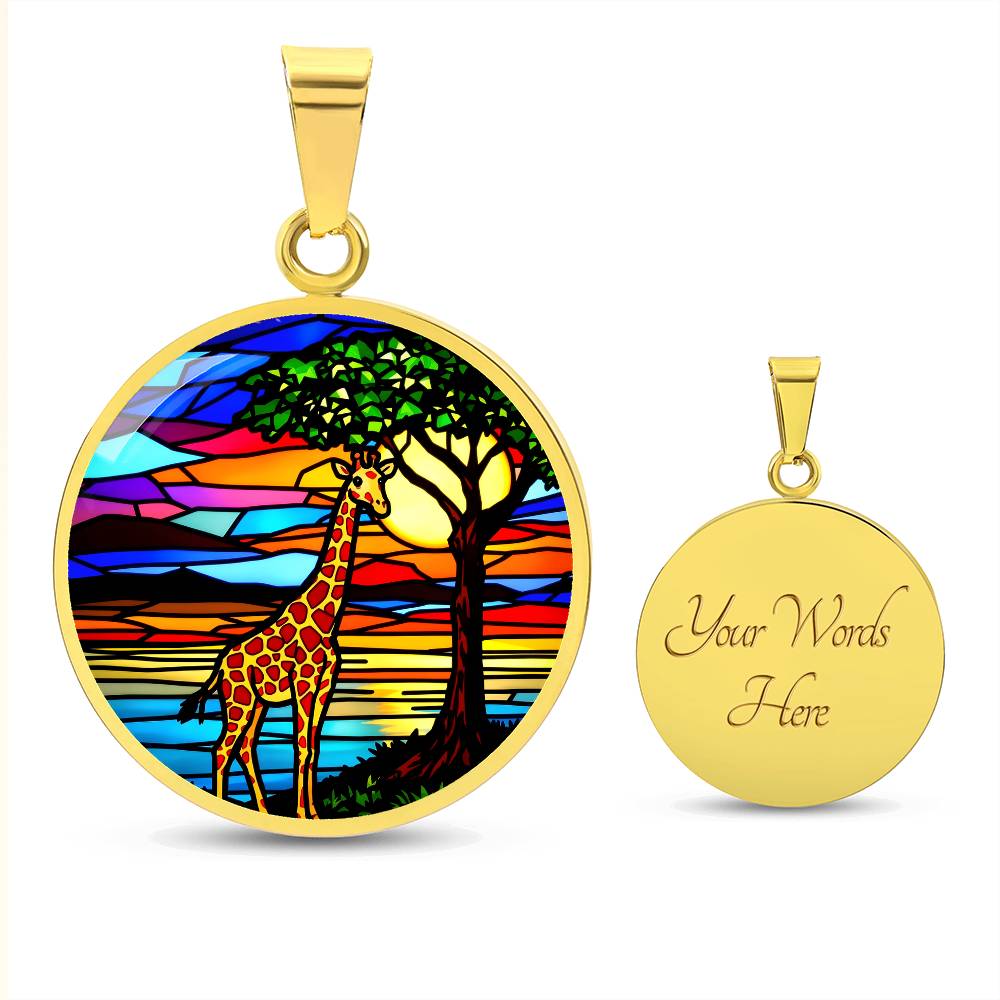 Giraffe Pendant Necklace, Stained Glass Style Jewelry, Nature Inspired Gift, Unique Giraffe Jewelry, Personalized Necklace, Gift for Her