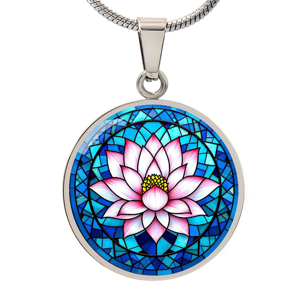 Lotus Necklace with Engraving-[Heartfelt Family Gift]