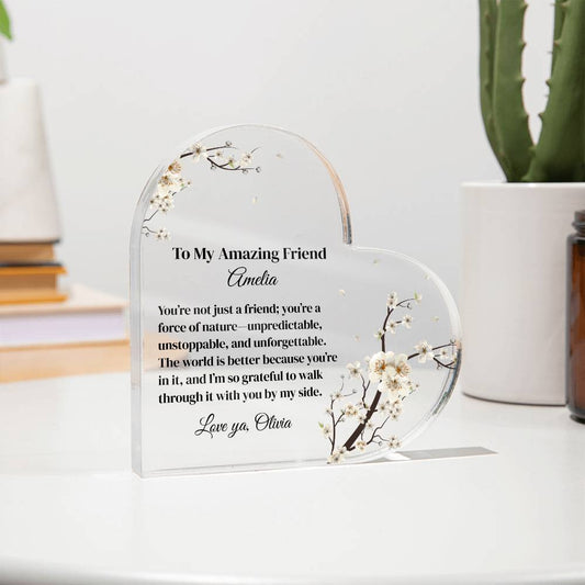 Best Friend Acrylic Heart Plaque