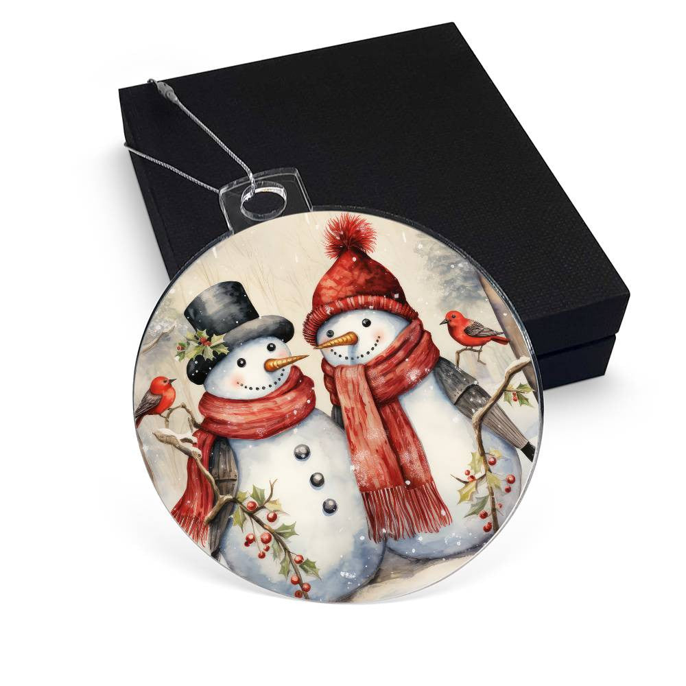 Snowman Acrylic Christmas Ornament-[Heartfelt Family Gift]