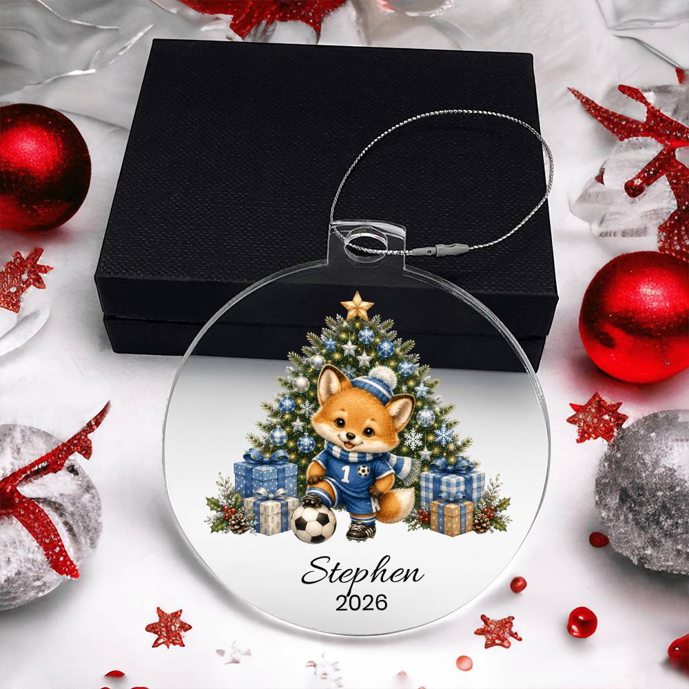 Fox Kids Soccer Christmas Ornament