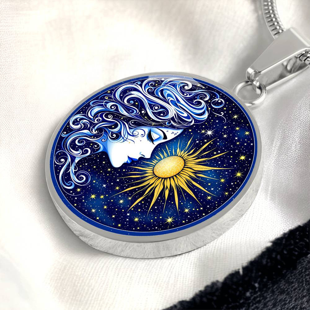 Celestial Sun and Moon Pendant Necklace-[Heartfelt Family Gift]