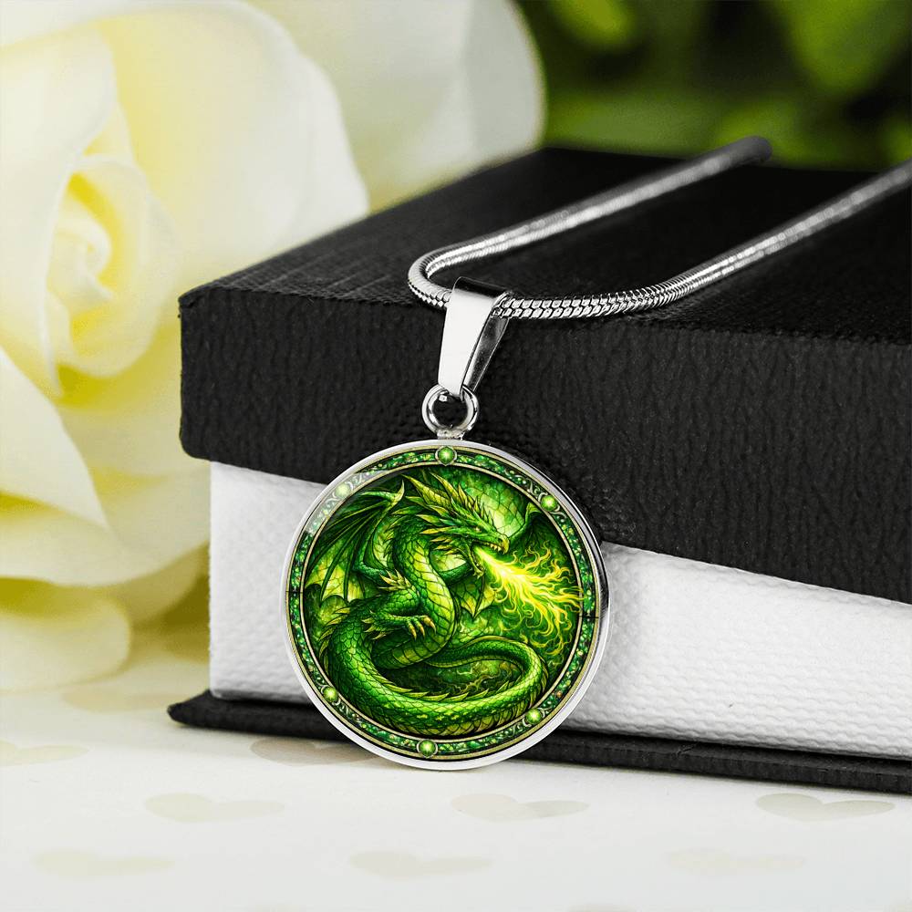 Green Dragon Personalized Engraved Necklace Bracelet or Keychain