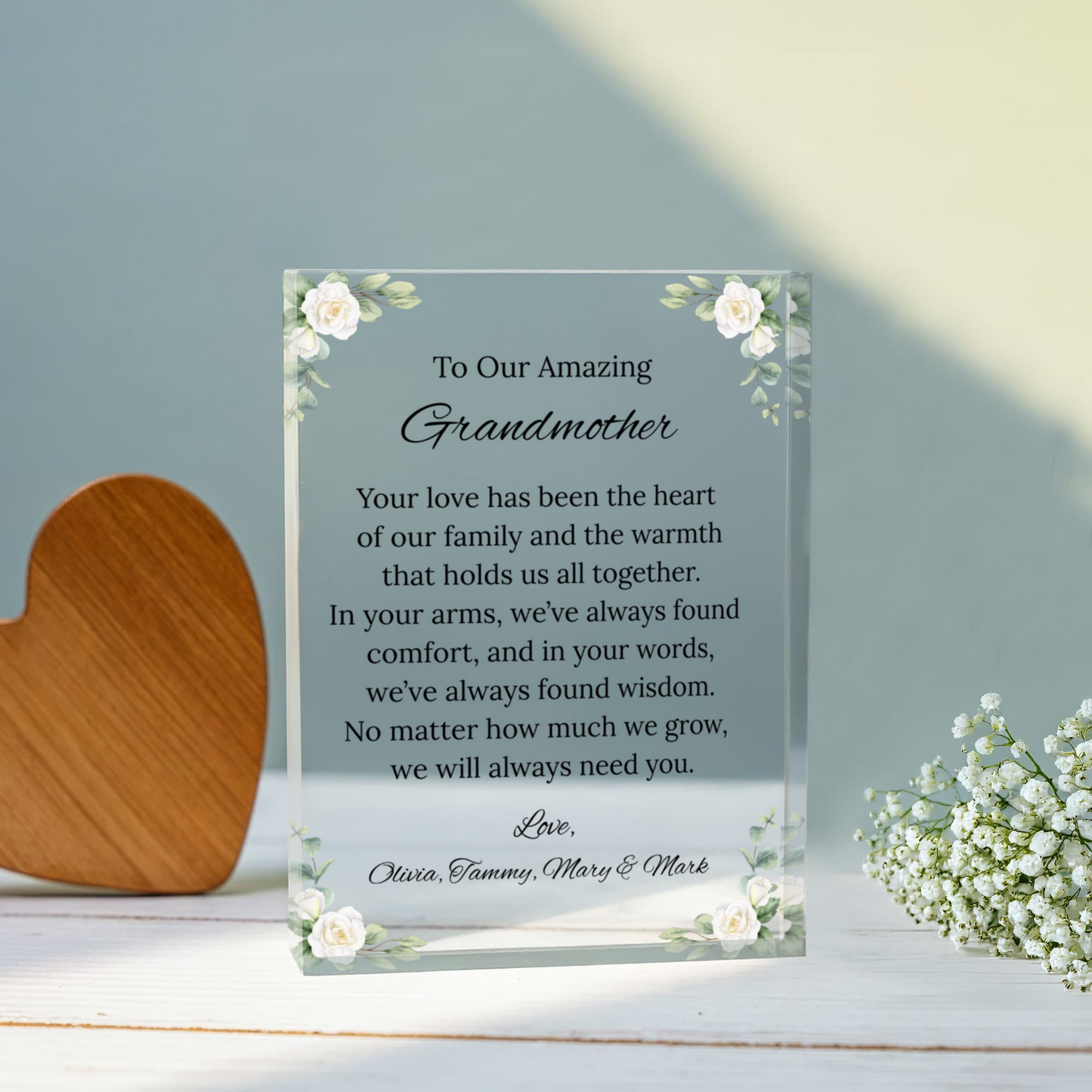 Grandmother Floral Plaque