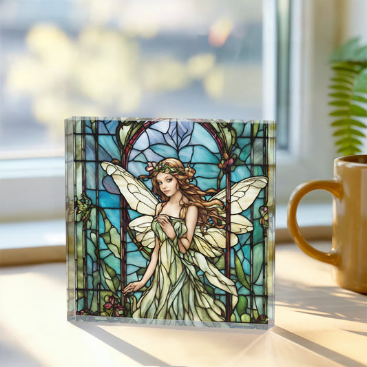 Mystical Fairy Stained Glass Acrylic Decor