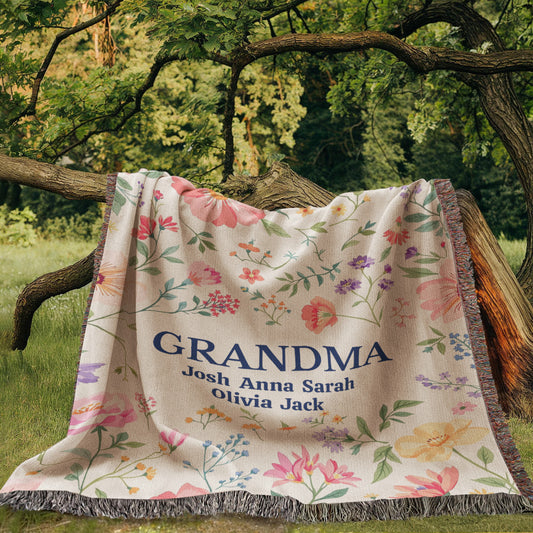 Heirloom Artwork Woven Blanket (Portrait)-[Heartfelt Family Gift]