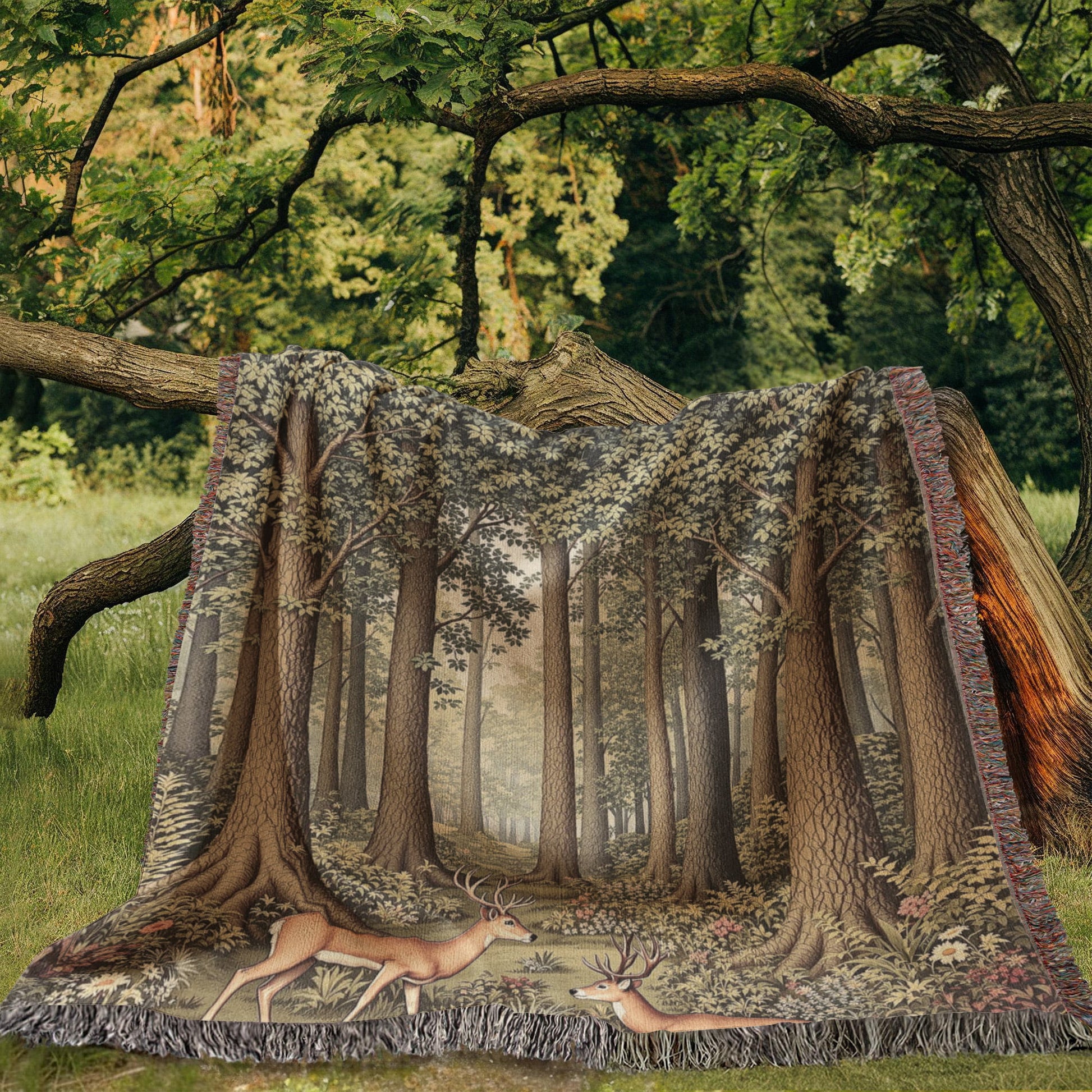 Heirloom Artwork Woven Blanket (Portrait)-[Heartfelt Family Gift]