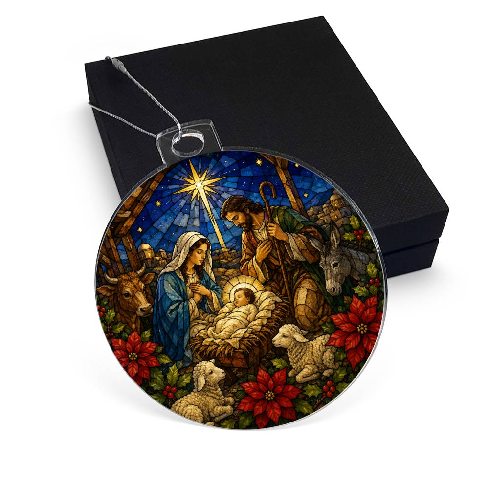 Baby Jesus Nativity Ornament, Christmas Tree Decor, Acrylic Holiday Ornament, Religious Gift, Nativity Scene Ornament