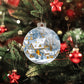 Blue Snow Covered Village Acrylic Christmas Ornament-[Heartfelt Family Gift]