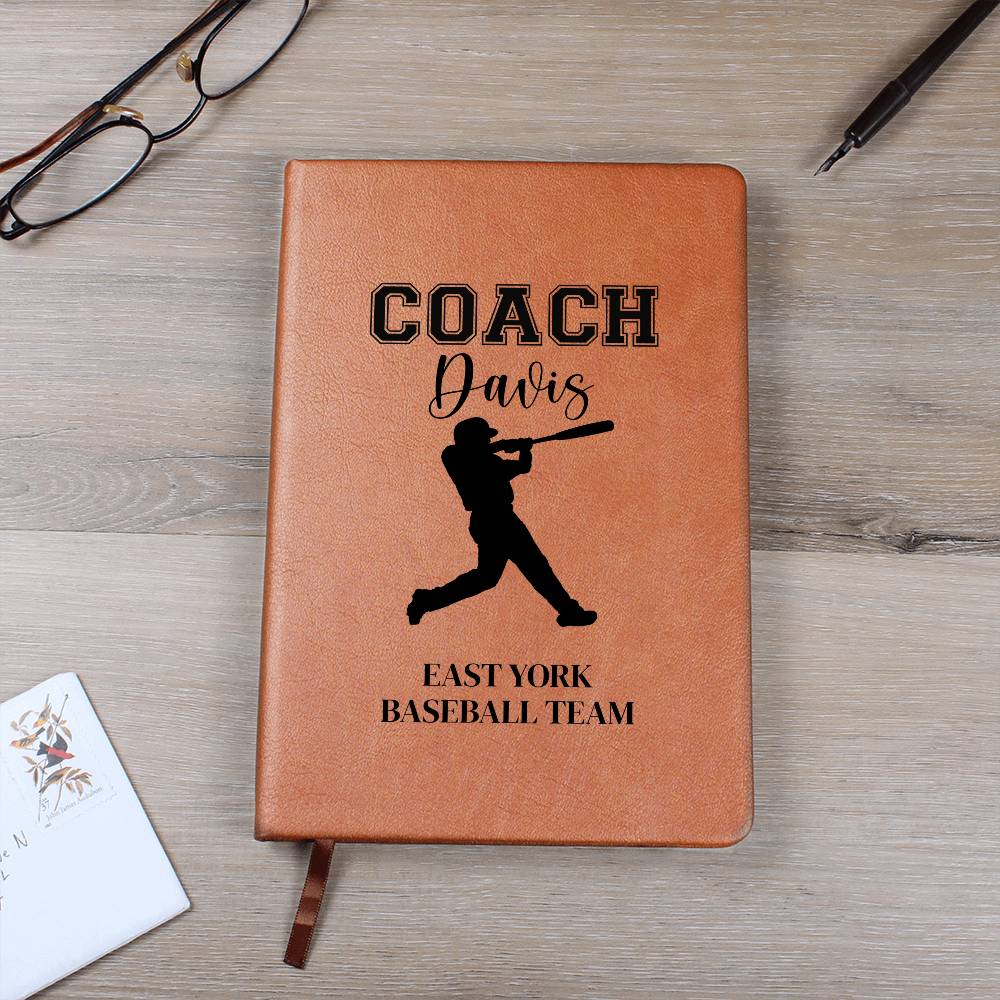 Baseball Coach Leather Journal