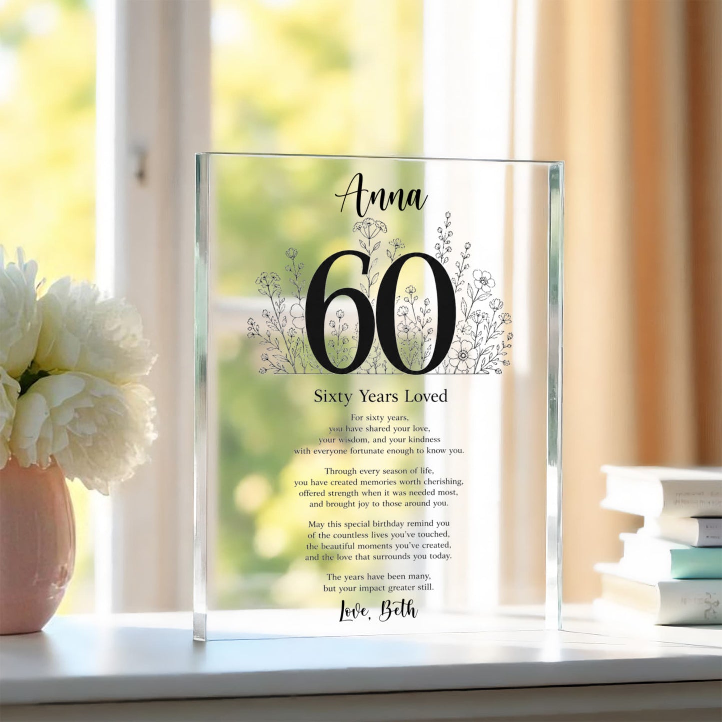 60th Birthday Plaque