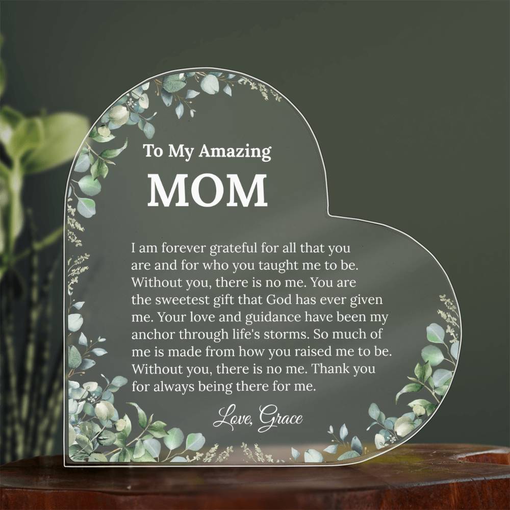 Personalized  Mom Heart Plaque