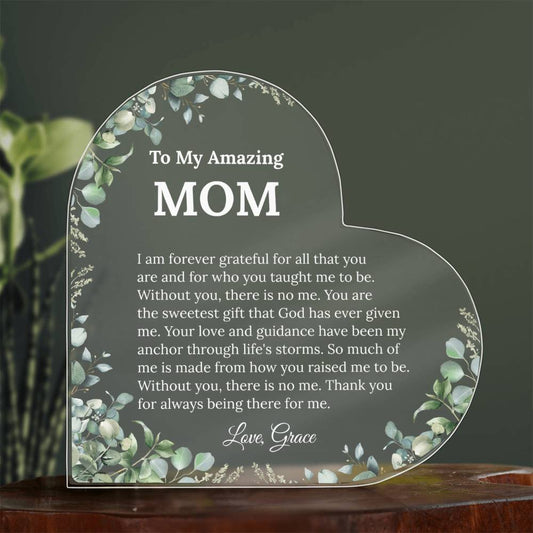 Personalized  Mom Heart Plaque