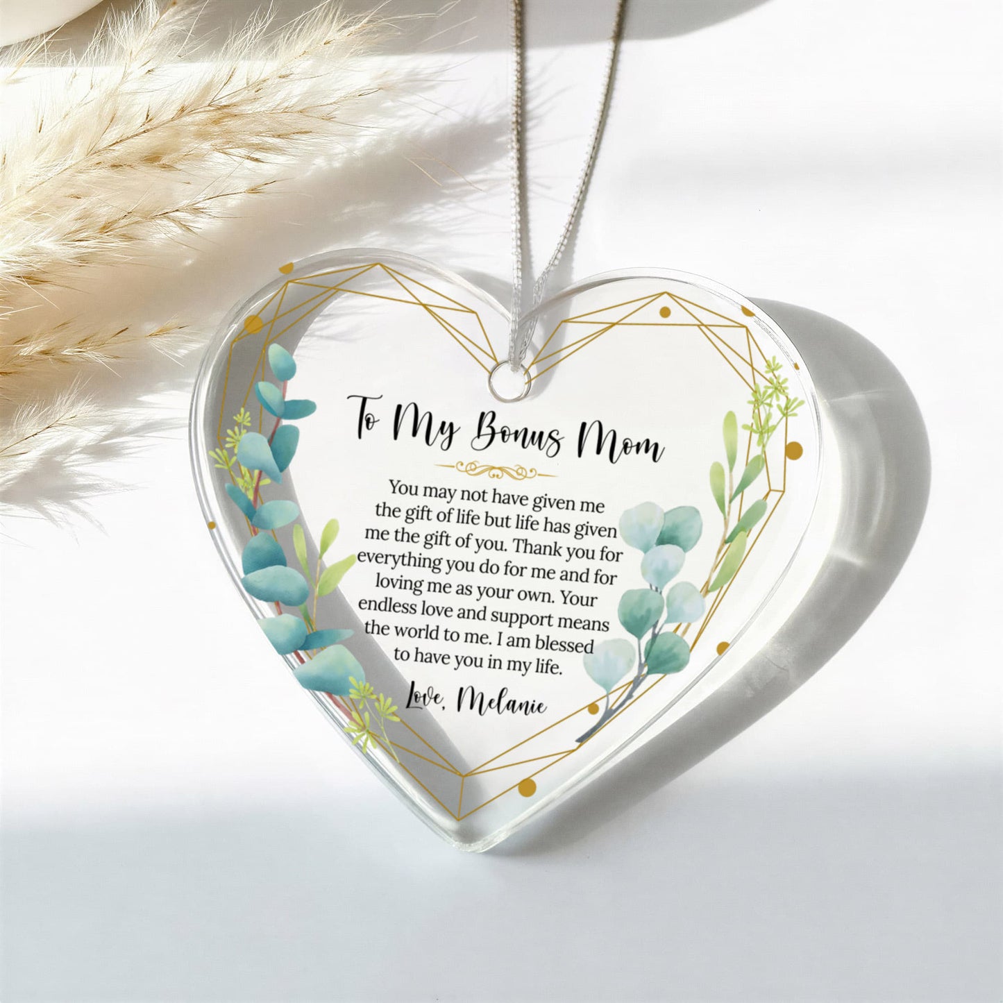 To My Second Mom Ceramic Heart Ornament